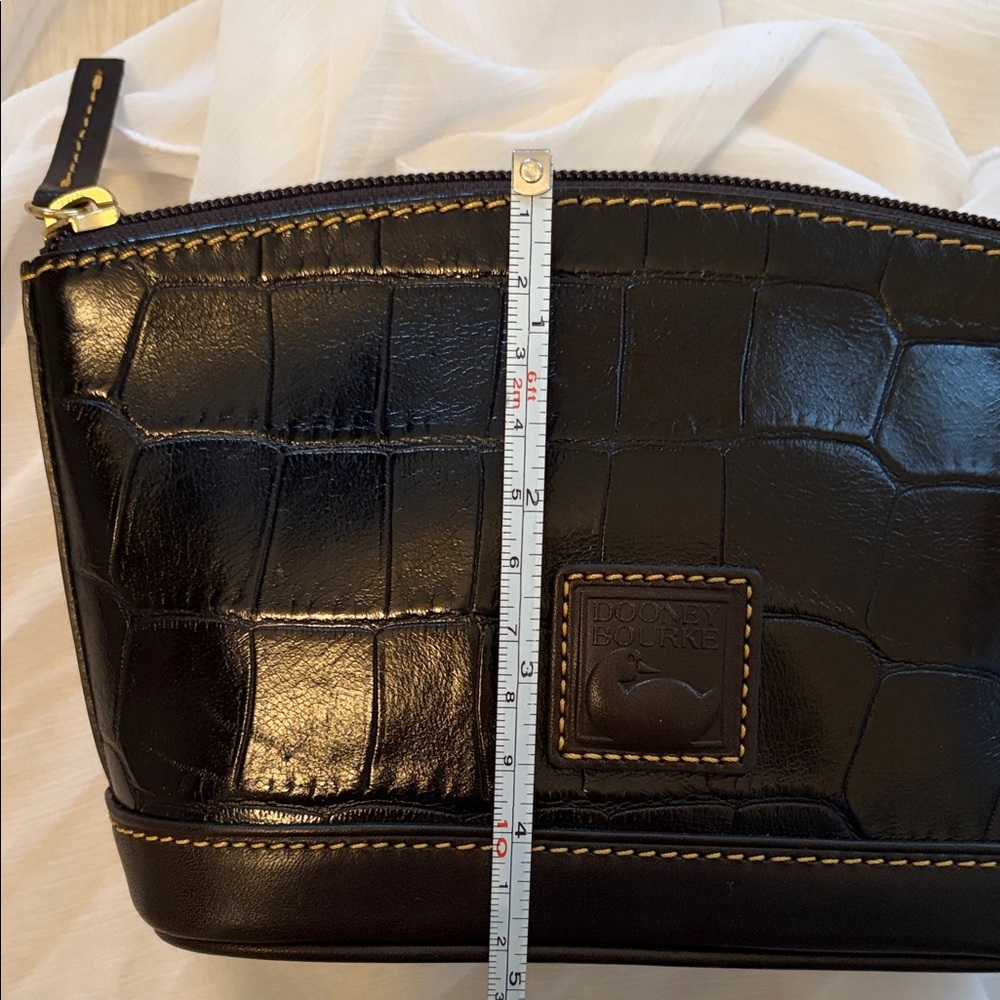 Dooney & Bourke Black Croc-Embossed Leather Pouch - Picture 5 of 17